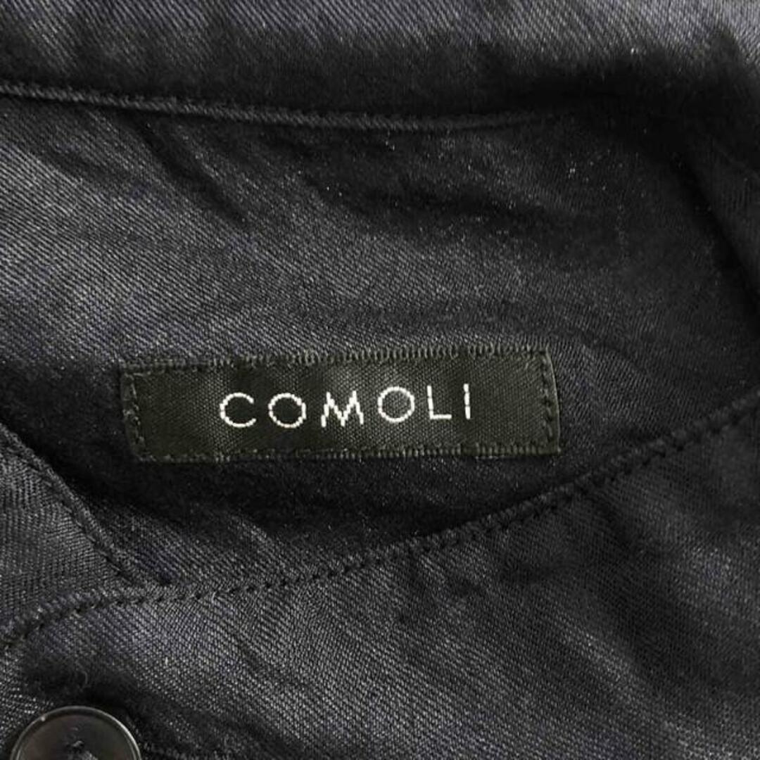 COMOLI(コモリ)の【美品】  COMOLI / コモリ | X01-02016 / ウールシルクプルオーバーシャツ | 2 | ネイビー | メンズ メンズのトップス(Tシャツ/カットソー(七分/長袖))の商品写真