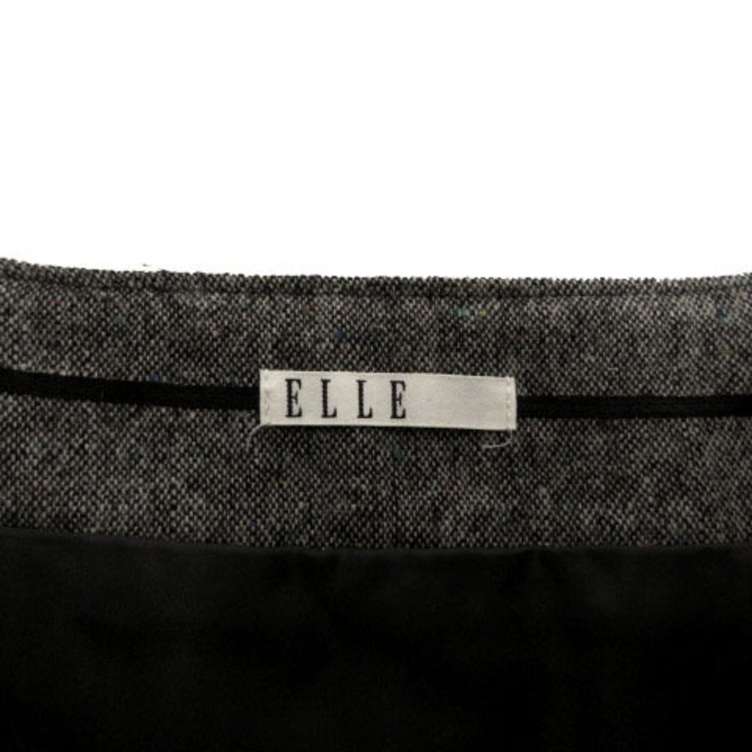 ELLE(エル)のエル ELLE スカート ミディ丈 ツイード グレー 黒 マルチカラー 36 レディースのスカート(ひざ丈スカート)の商品写真