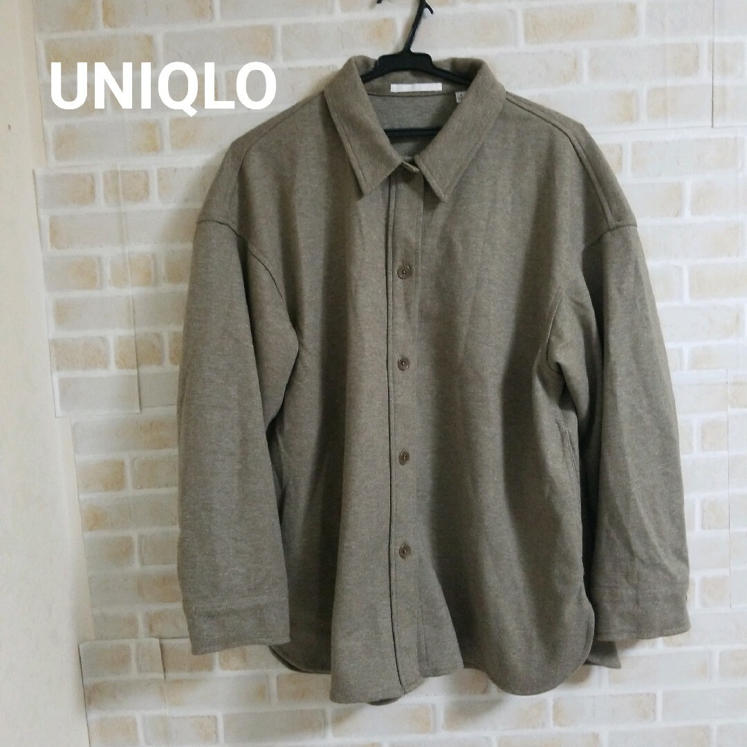 UNIQLO(ユニクロ)の【本日削除/最終値下】UNIQLO ブラッシュドジャージーシャツジャケット レディースのトップス(シャツ/ブラウス(長袖/七分))の商品写真