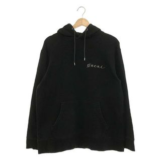 サカイ(sacai)のsacai / サカイ | × Dr.WOO ドクターウー ロゴ刺しゅう バックプリント スウェット プルオーバーパーカー | 3 | ブラック | メンズ(スウェット)