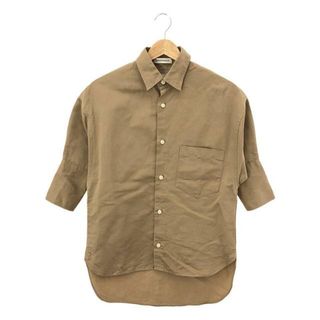 マディソンブルー(MADISONBLUE)のMADISON BLUE / マディソンブルー | J.BRADLEY CUFF SHIRT コットンリネン カフス シャツ | 00（XS） | ベージュ | レディース(シャツ/ブラウス(半袖/袖なし))