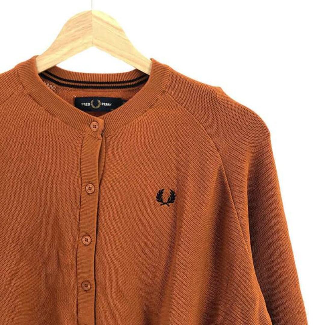 FRED PERRY(フレッドペリー)のFRED PERRY / フレッドペリー | ロゴ カーディガン | UK10 | オレンジ | レディース レディースのトップス(カーディガン)の商品写真