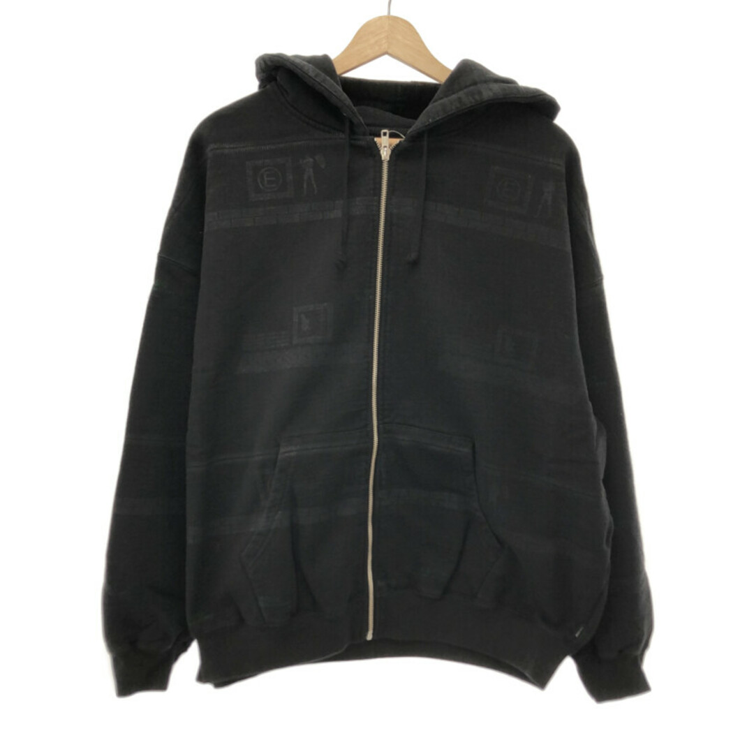 Supreme×UNDER COVER シュプリーム×アンダーカバー 23SS ZIP UP HOODED SWEATSHIRT プリントジップアップパーカー  ブラック M62cm裄丈