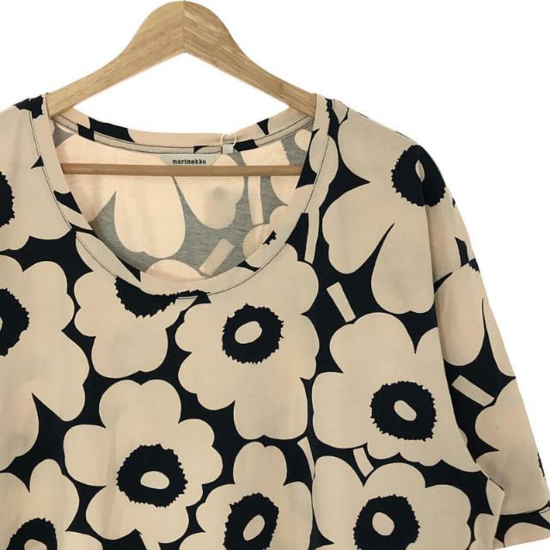 marimekko(マリメッコ)の【新品】  marimekko / マリメッコ | ウニッコ クルーネック スリット オーバーTシャツ | XL | ベージュ/ネイビー | メンズ メンズのトップス(Tシャツ/カットソー(半袖/袖なし))の商品写真