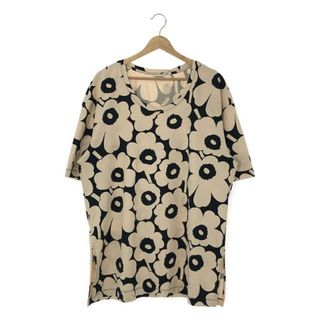 マリメッコ(marimekko)の【新品】  marimekko / マリメッコ | ウニッコ クルーネック スリット オーバーTシャツ | XL | ベージュ/ネイビー | メンズ(Tシャツ/カットソー(半袖/袖なし))