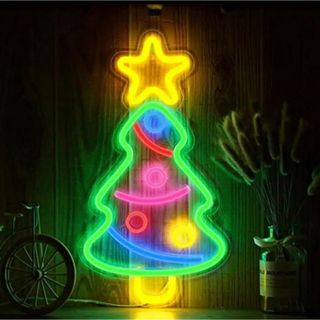 LED  ネオンサイン　クリスマス　クリスマスツリー　カラフル(その他)