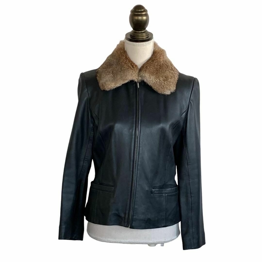 ラファムゲレール ファー付きシープスキン ジャケット ジャンパー 本革 羊革 レディースのジャケット/アウター(ライダースジャケット)の商品写真
