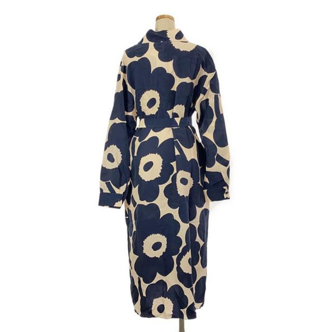 marimekko(マリメッコ)の【新品】  marimekko / マリメッコ | ウニッコ ベルト付き ロングワンピース | 40 | ベージュ/ネイビー | レディース レディースのワンピース(ロングワンピース/マキシワンピース)の商品写真