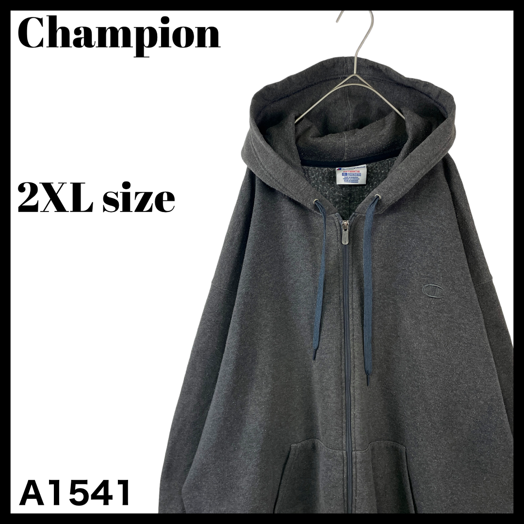 Champion(チャンピオン)の人気 チャンピオン ジップアップ スウェットパーカー メンズ グレー 2XL メンズのトップス(パーカー)の商品写真