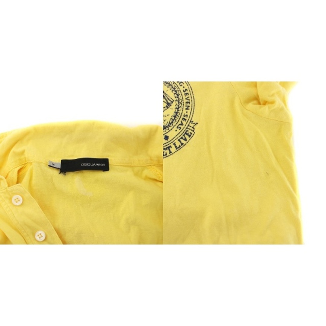 DSQUARED2(ディースクエアード)のディースクエアード DSQUARED2 ポロシャツ 半袖 ダメージ加工 M 黄色 メンズのトップス(ポロシャツ)の商品写真