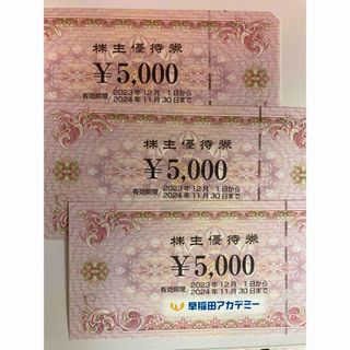 早稲田アカデミー　株主優待券　15000円分(その他)