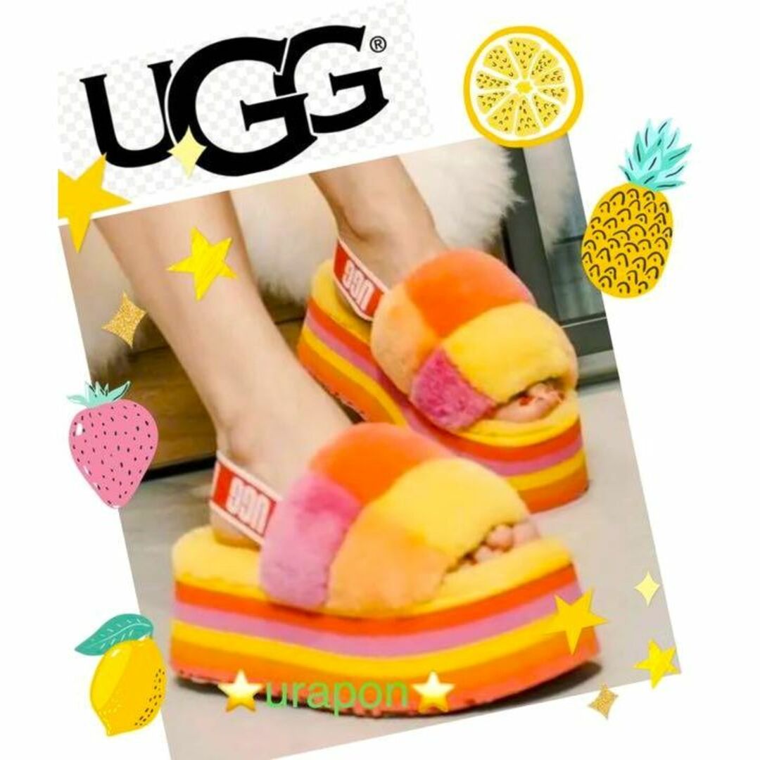 UGG(アグ)のちぃ様　　✨22cm✨美品✨UGG✨ディスコ チェッカー✨厚底サンダル レディースの靴/シューズ(サンダル)の商品写真