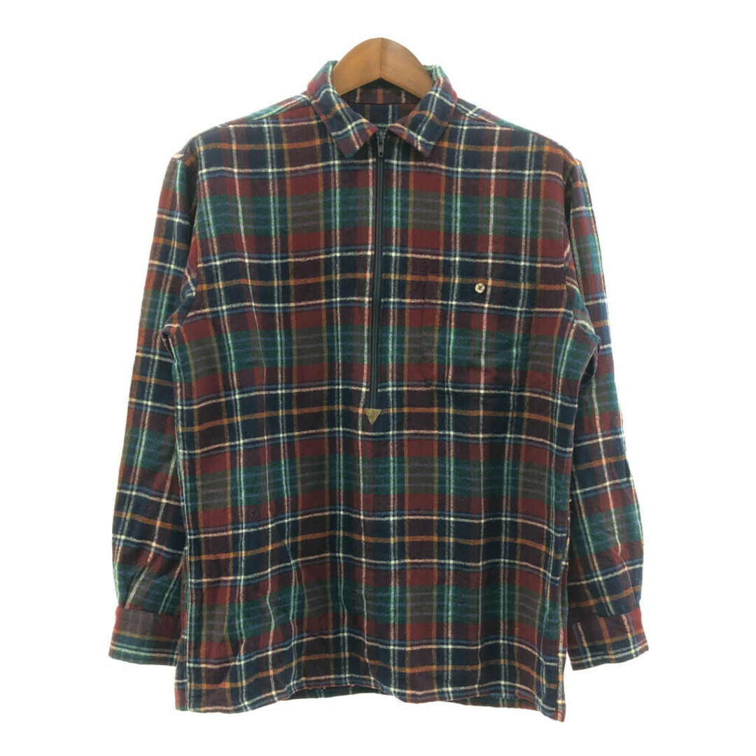 約75cm身幅PENDLETON ペンドルトン ハーフジップ  プルオーバー長袖シャツ アメカジ ワインレッド (メンズ M)   P1134