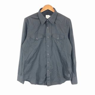 Calvin klein Jeans カルバンクライン ジーンズ シースルー 長袖シャツ ドット柄 ブラック (メンズ M) 中古 古着 P1167(シャツ)