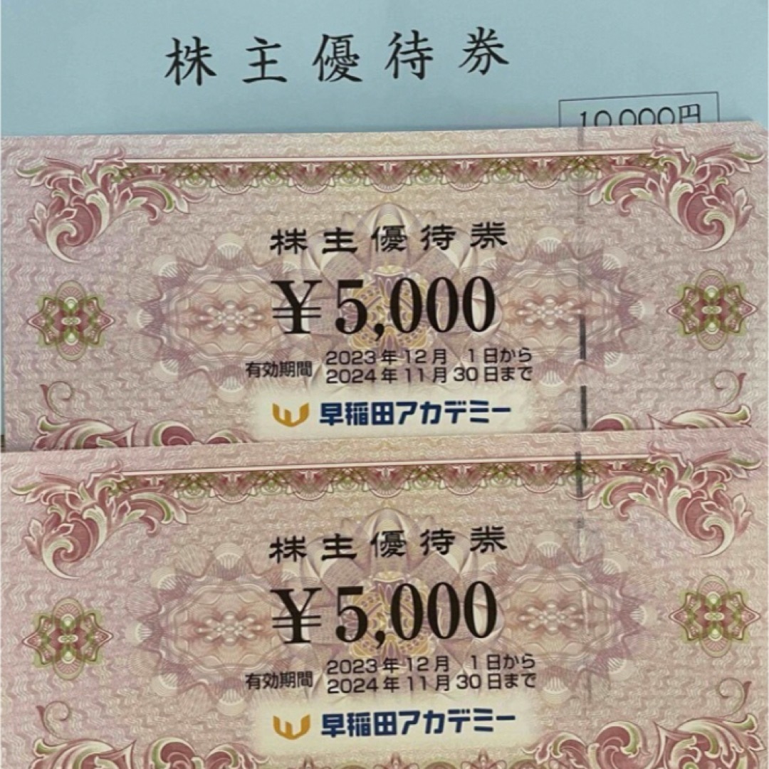 早稲田アカデミー株主優待 1万円分 チケットの優待券/割引券(その他)の商品写真