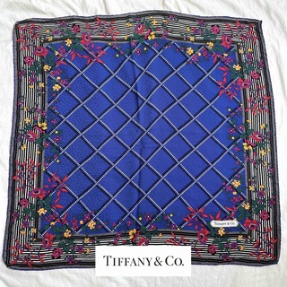 ティファニー(Tiffany & Co.)のTiffany&Co.《Tマークを全体に織り込んだフラワーガーデン柄スカーフ》(バンダナ/スカーフ)