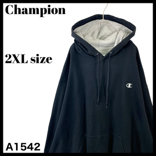 チャンピオン(Champion)のチャンピオン メンズ スウェットパーカー 黒 ビッグサイズ ASIA/4XL(パーカー)