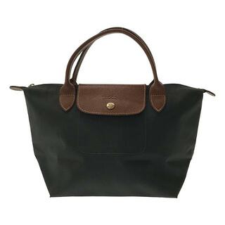 ロンシャン(LONGCHAMP)の【美品】  Longchamp / ロンシャン | プリアージュ レザー切替 ナイロン ハンドトートバッグ | チャコールグレー/ブラウン | レディース(トートバッグ)