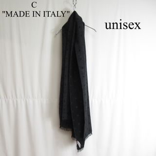 美品 MADE IN ITALY 大判 ウール マフラー ストール ドット柄(マフラー)