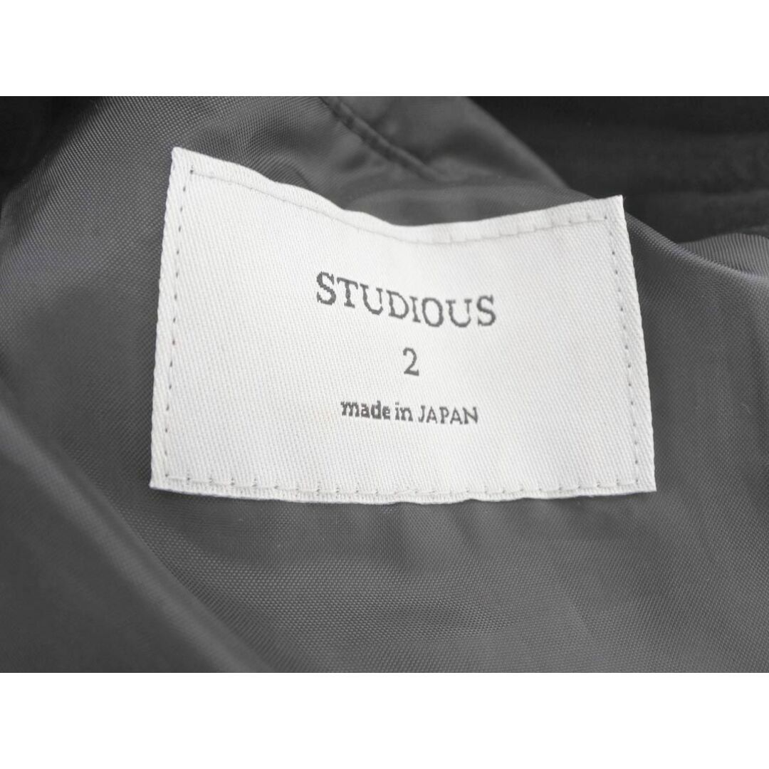 STUDIOUS(ステュディオス)のSTUDIOUS ステュディオス ウール混 ステンカラー コート size2/黒 ◆■ メンズ メンズのジャケット/アウター(ステンカラーコート)の商品写真