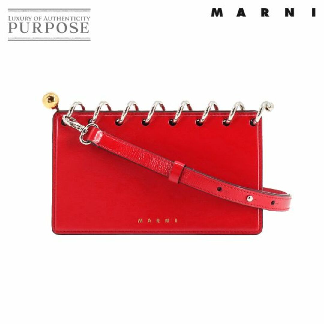 Marni(マルニ)の未使用 展示品 マルニ MARNI 2way クラッチ ショルダー バッグ エナメル レッド シルバー ゴールド 金具 VLP 90215190 レディースのバッグ(クラッチバッグ)の商品写真