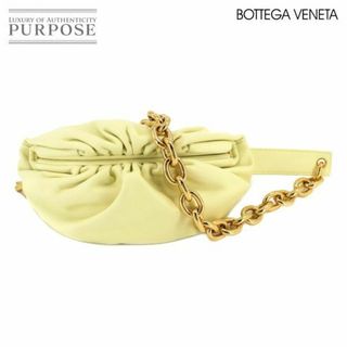 未使用 展示品 ボッテガ ヴェネタ BOTTEGA VENETA ザ チェーン ポーチ ボディ バッグ レザー イエロー 651445 ゴールド 金具 VLP 90215656