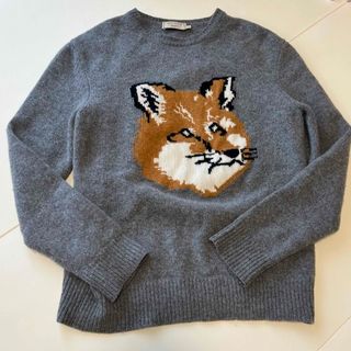 メゾンキツネ(MAISON KITSUNE')のmaison kitsune  BIG FOX HEADクルーネックニット(ニット/セーター)