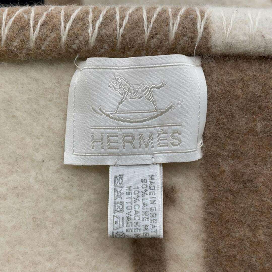 Hermes(エルメス)のエルメス ブランケット アヴァロン Avalon ウール カシミヤ HERMES 毛布 ひざ掛け H柄 レディースのファッション小物(その他)の商品写真