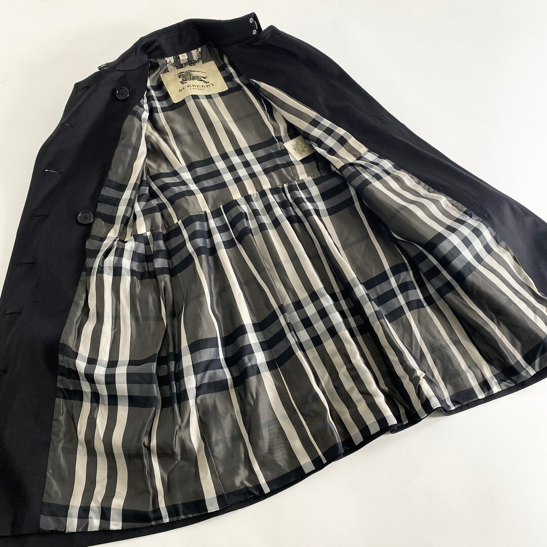 BURBERRY(バーバリー)の43k29 BURBERRY LONDON バーバリー ロンドン ストレッチトレンチコート 38 ブラック 羽織 アウター レディースのジャケット/アウター(トレンチコート)の商品写真