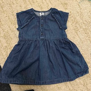 プチバトー(PETIT BATEAU)の【美品】プチバトー デニム ワンピース 74(ワンピース)