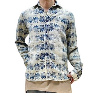 スコッチアンドソーダ(SCOTCH & SODA)の中古 SCOTCH & SODA ネイティブ民族柄 デニム風 スウェット シャツ(シャツ)