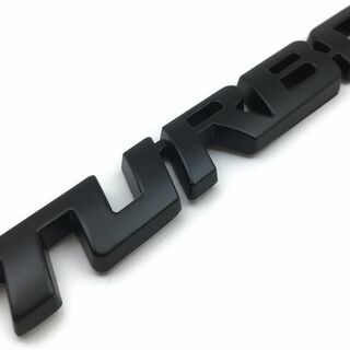 TURBO ロゴ (大) エンブレム メタル ブラック ステッカー 外装 ターボ(車外アクセサリ)