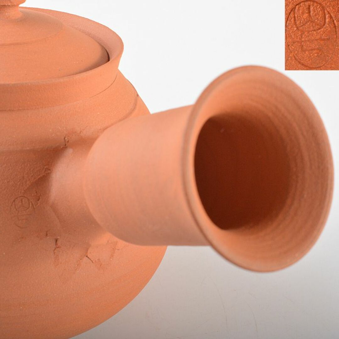 煎茶道具 常滑焼 山七窯 渡辺山七作 保宇夫良 横手急須 共箱 V 煎茶道具 常滑焼 山七窯 渡辺山七作 保宇夫良 横手急須 共箱 V