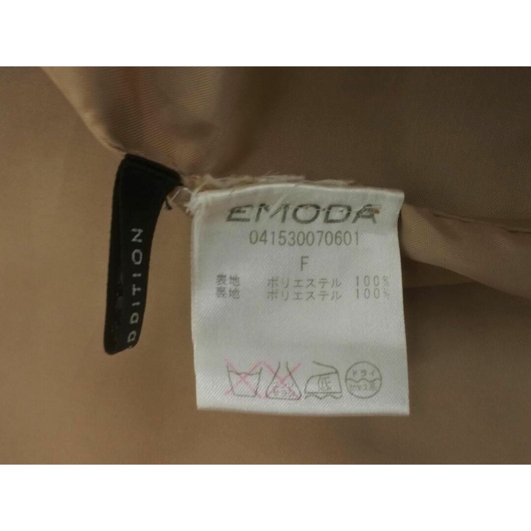 EMODA(エモダ)のEMODA エモダ フーディー ロング コート sizeF/ベージュ ◆■ レディース レディースのジャケット/アウター(ロングコート)の商品写真