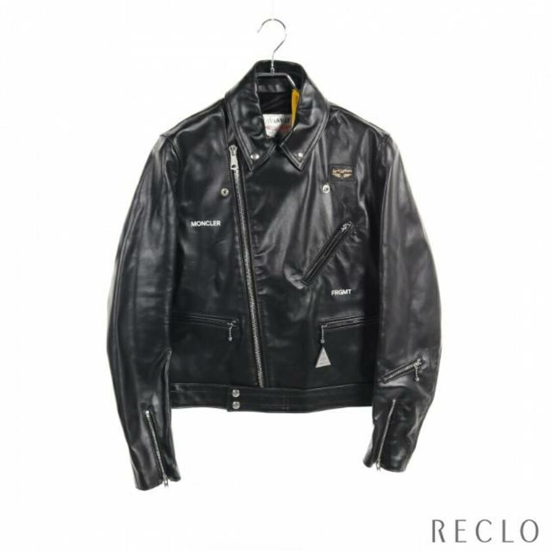 lewis leathers × MONCLER ライダースジャケット レザー ブラック62cm肩幅