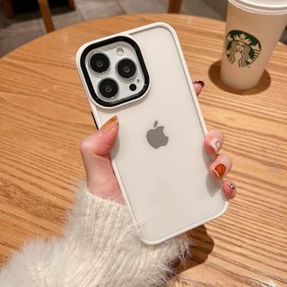 【560240IP13】スマホ ケース クリア+ホワイト iPhone13(iPhoneケース)