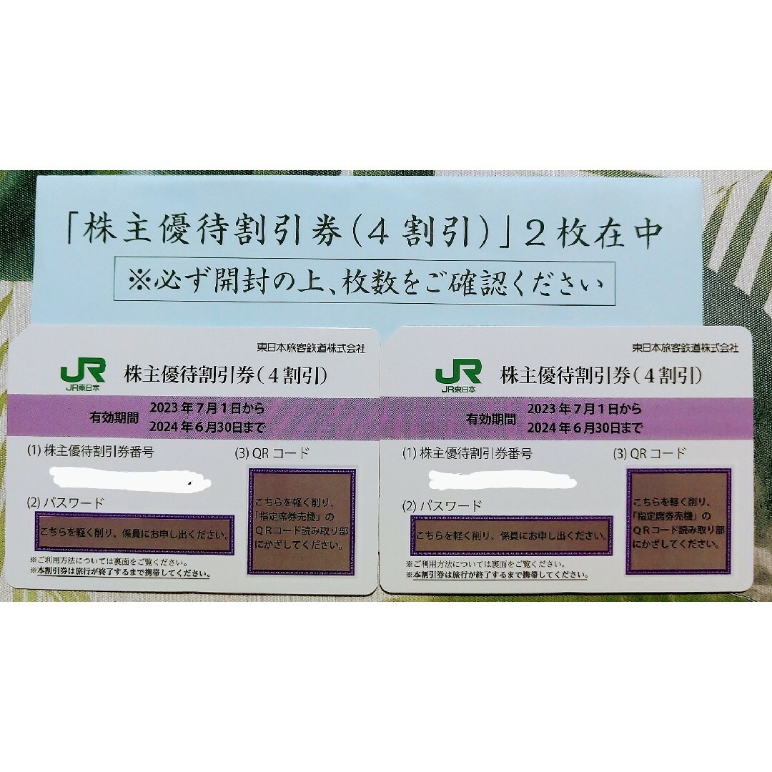 JR東日本旅客鉄道  株主優待割引券2枚セットチケット