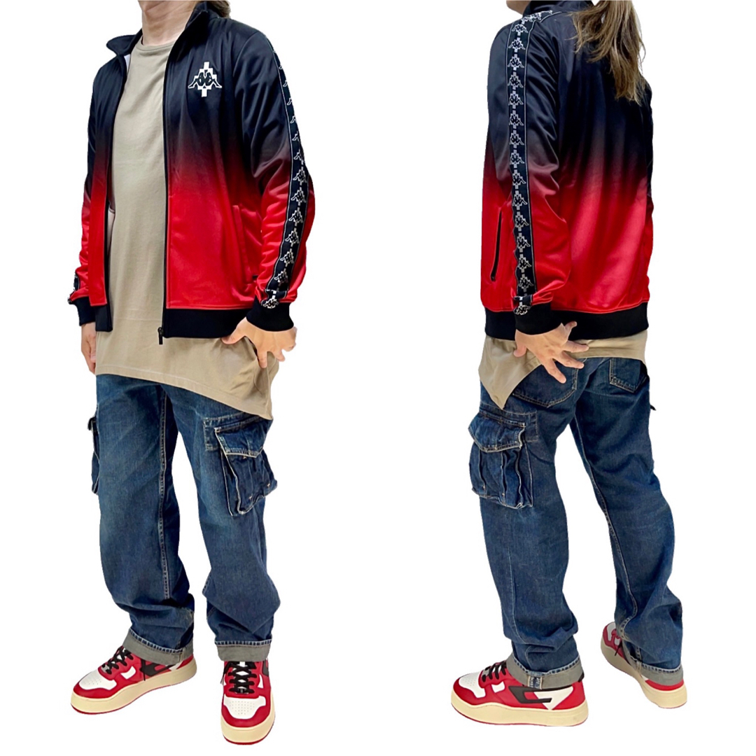 MARCELO BURLON - 中古 kappa カッパ コラボ ロゴ 黒赤 MARCELO BURLON - 中古 kappa カッパ コラボ ロゴ 黒赤