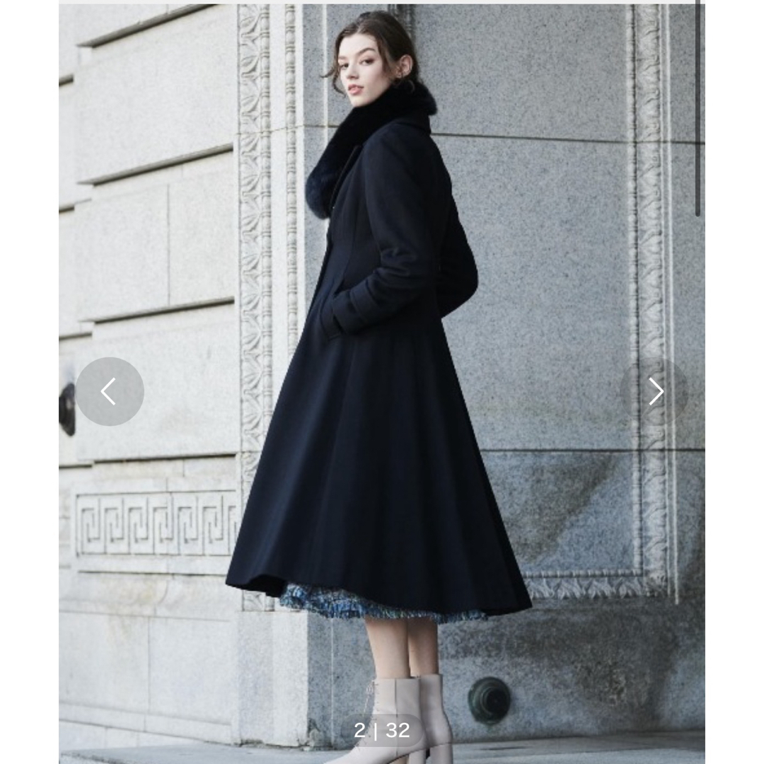 And Couture(アンドクチュール)のアンドクチュールファー付きコート レディースのジャケット/アウター(ロングコート)の商品写真