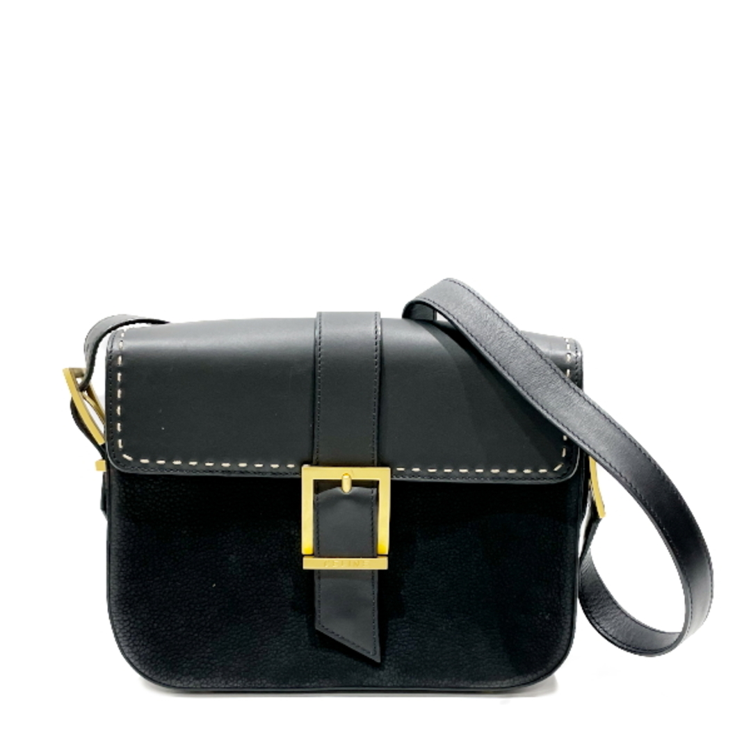 celine - CELINE ロゴ ベルト金具 デカステッチ 斜め掛け ヴィンテージ