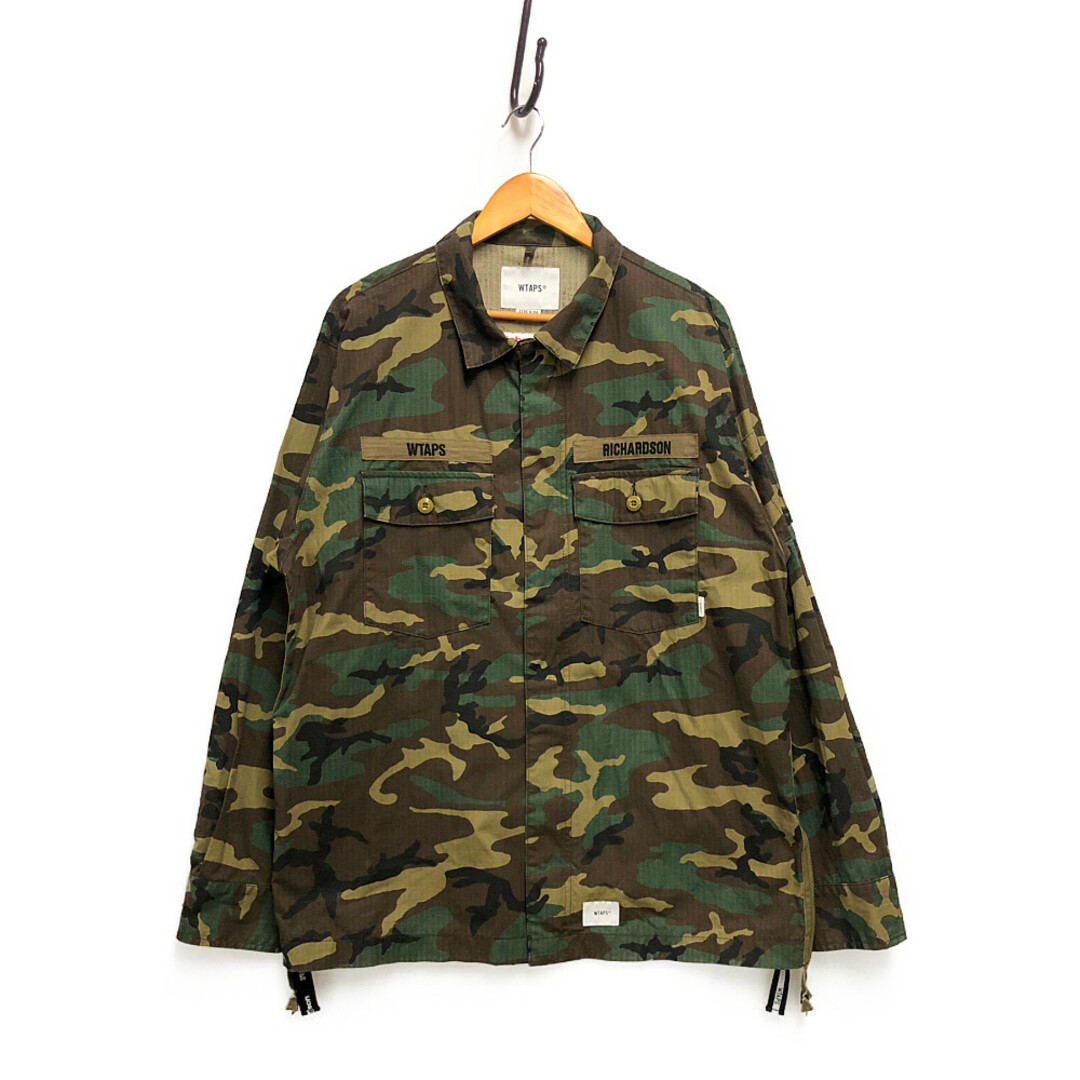 W)taps(ダブルタップス)のWTAPS ダブルタップス×RICHARDSON リチャードソン 20AW BUDS LS / COTTON. RIPSTOP. CAMO. シャツジャケット 迷彩 サイズ4 正規品 / 32736 メンズのジャケット/アウター(その他)の商品写真