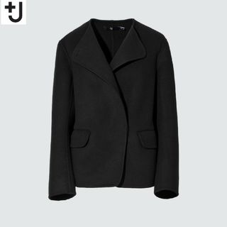 ユニクロ(UNIQLO)の【新品未使用】 ユニクロ　+J　ダブルフェイス　ノーカラー　ジャケット　Lサイズ(ノーカラージャケット)