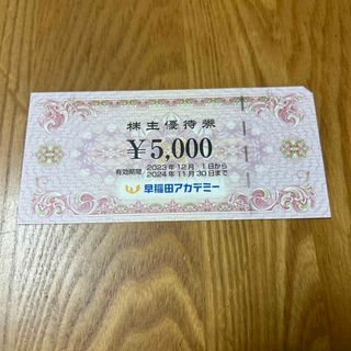 早稲田アカデミー　株主優待　5000円分①(その他)