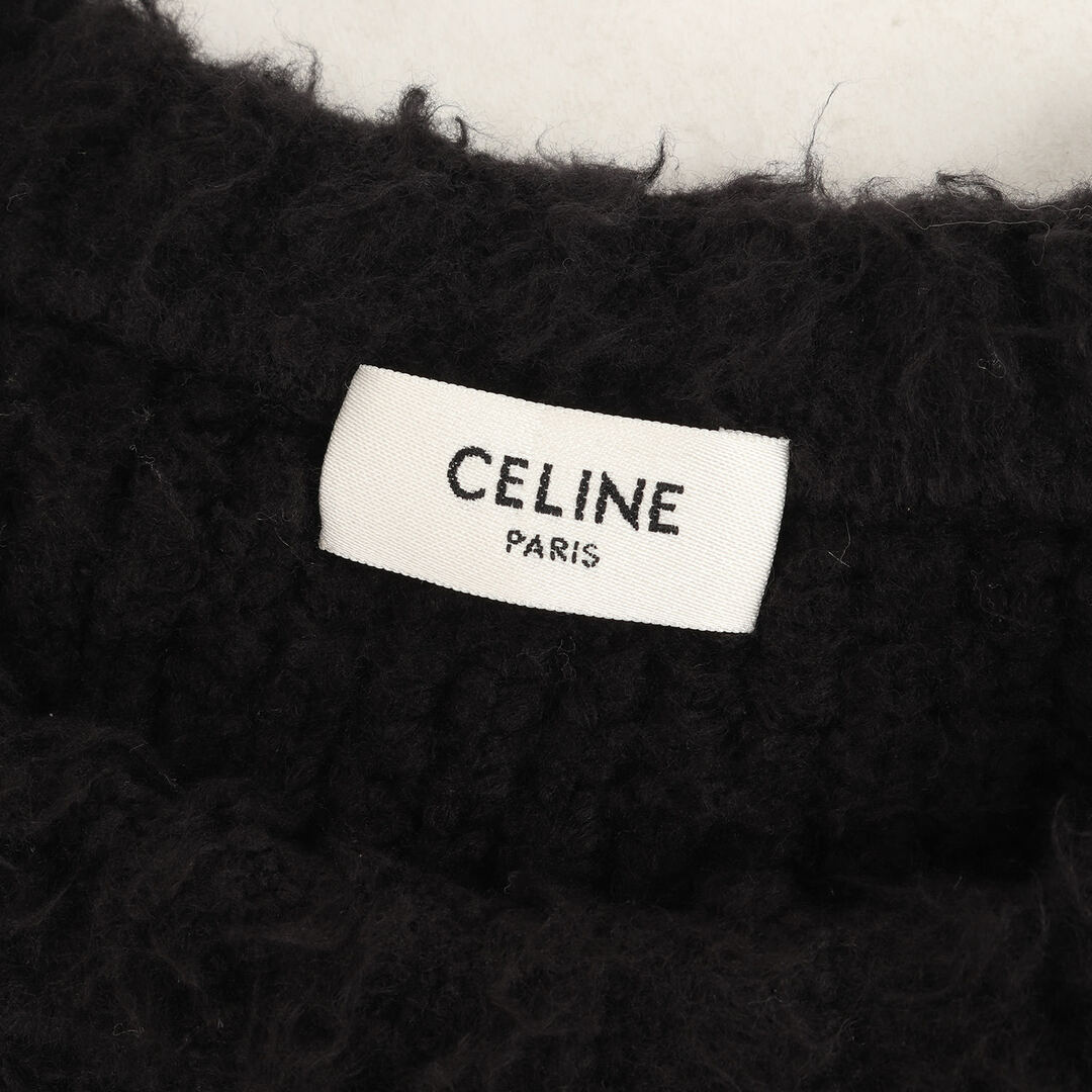 celine(セリーヌ)のCELINE セリーヌ ニット サイズ:XS 21AW ライン ストレッチ ブラッシュド コットン ニット セーター 2A32P1180 トップス プルオーバー ブラック クリーム イタリア製 ブランド【メンズ】【中古】 メンズのトップス(ニット/セーター)の商品写真