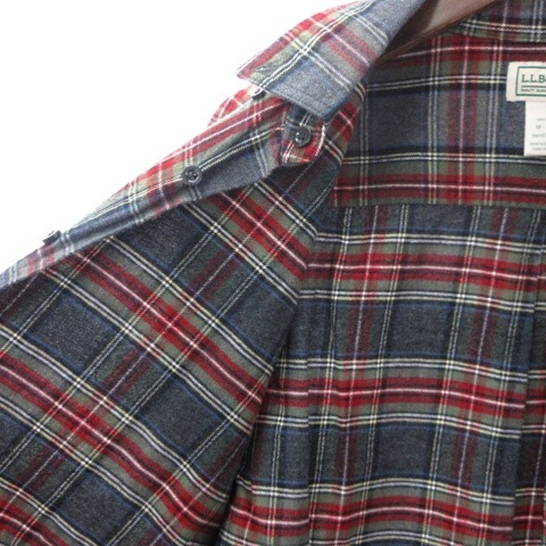 L.L.Bean(エルエルビーン)のエルエルビーン ヴィンテージ ネルシャツ 長袖 コットン グレー M ■SM1 メンズのトップス(シャツ)の商品写真