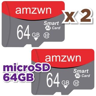 マイクロSD カード 64GB 2枚 microSD カード AMZ64(その他)