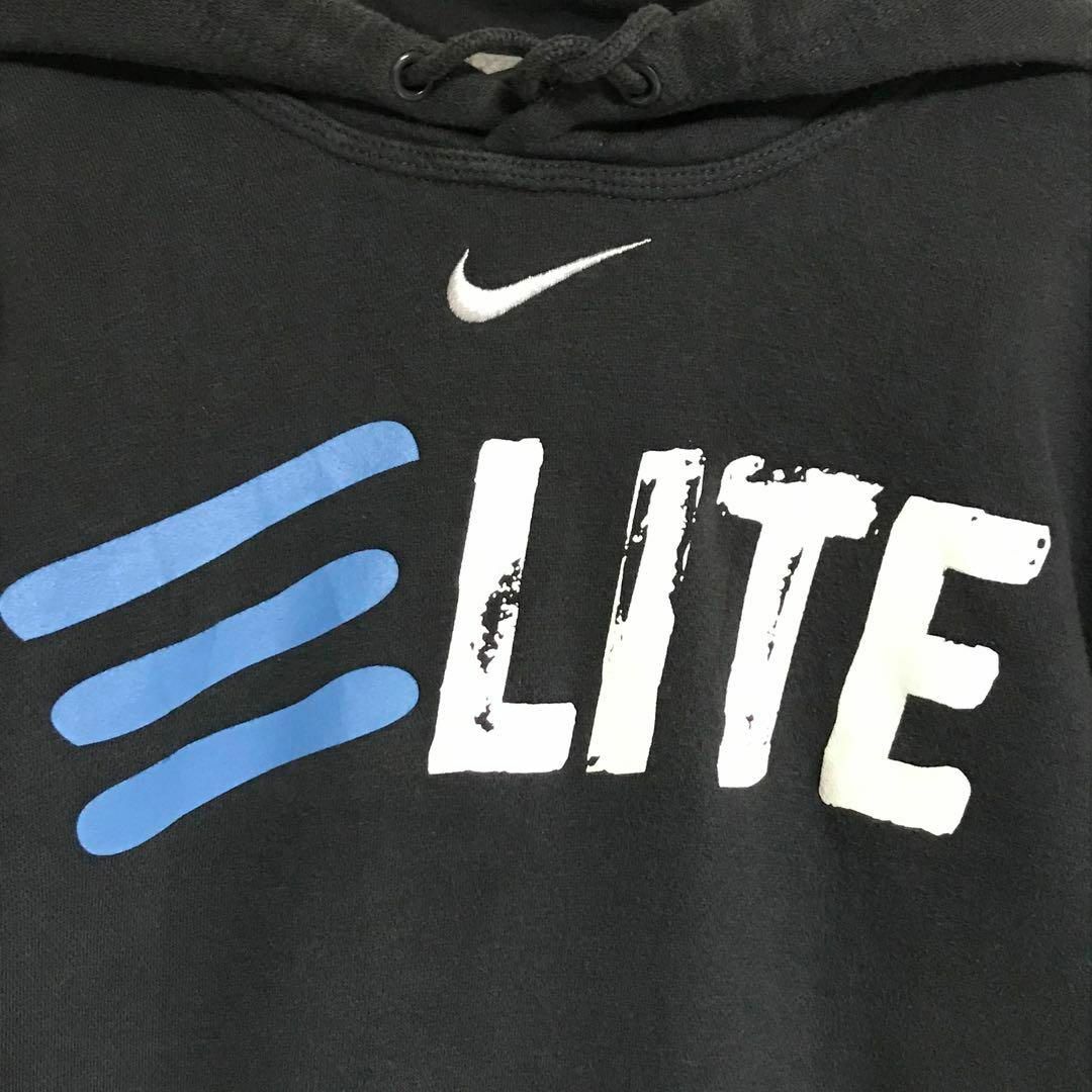 NIKE - 【センター刺繍ロゴ】ナイキ プリントパーカー グレー 色落ち感