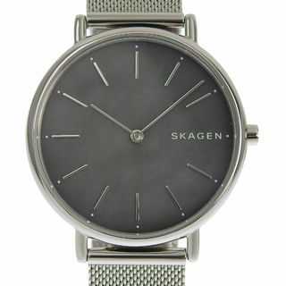 スカーゲン(SKAGEN)の【本物保証】 箱・保付 超美品 スカーゲン SKAGEN メンズ クォーツ 腕時計 メッシュベルト ブラックシェル文字盤 SKW2730 シンプル 希少(腕時計(アナログ))