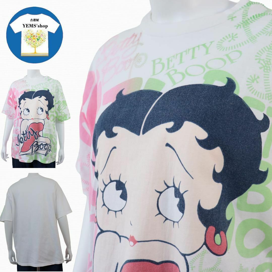 希少 Betty Boop 半袖Tシャツ Uネック コピーライト ビックプリントメンズ
