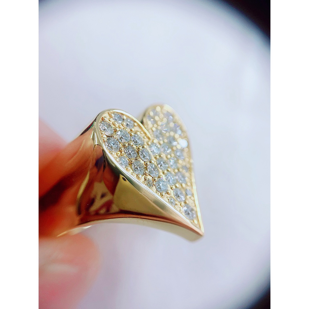 19.5★1.25ct★✨ダイヤモンドK10パヴェクローバーリング指輪印台 メンズのアクセサリー(リング(指輪))の商品写真